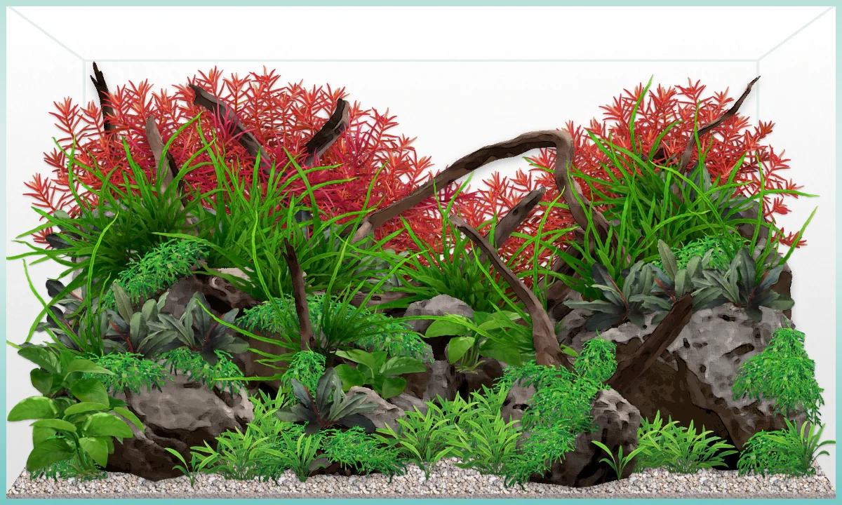 Crimson Cliff – Aquascape-Layout von Luca, 60×30×36 cm