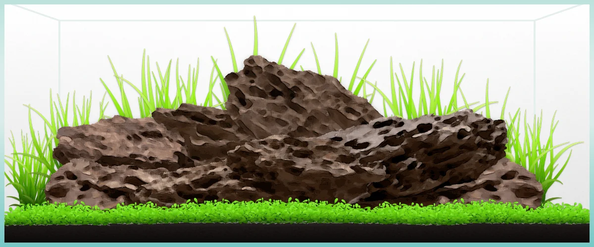 Flooded Bolder – Aquascape-Layout von Boofy, 60×30×25 cm