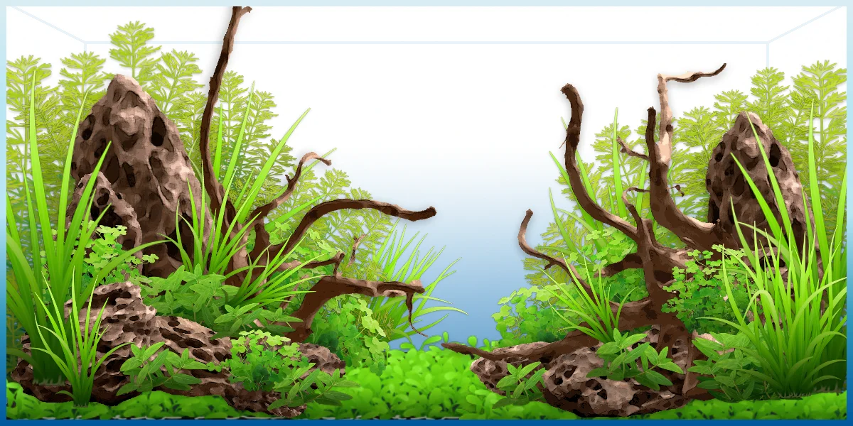 Blank Scape – Aquascape-Layout von Wander Indekeu, 90×45×45 cm